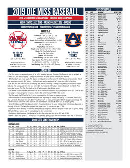 2019 OLE MISS BASEBALL Sat