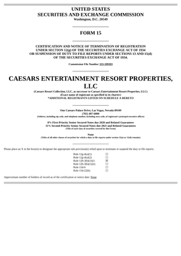 Caesars Entertainment Resort Properties