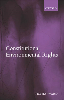 Constitutional Environmental Rights This Page Intentionally Left Blank Constitutional Environmental Rights