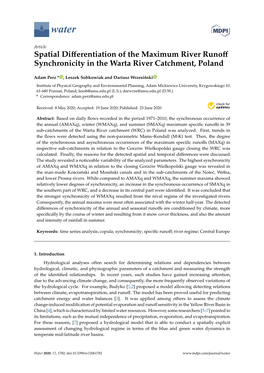 Spatial Differentiation of the Maximum River Runoff Synchronicity in The