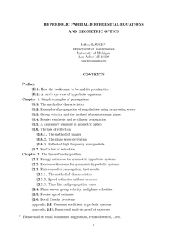 Hyperbolic Partial Differential Equations And