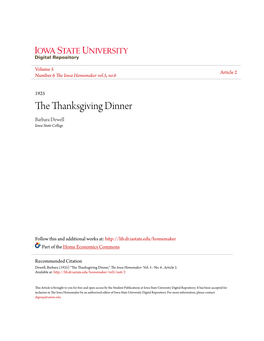 The Thanksgiving Dinner by BARBARA DEWELL