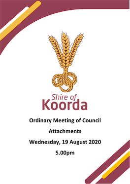 Ordinary Meeting of Council Attachments Wednesday, 19 August 2020 5.00Pm