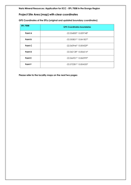 Project Site Area (Map) with Clear Coordinates