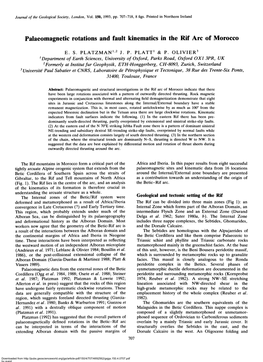 Palaeomagnetic Rotations and Fault Kinematics in the Rif Arc of Morocco