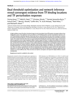 Dual Threshold Optimization and Network Inference Reveal Convergent Evidence from TF Binding Locations and TF Perturbation Responses