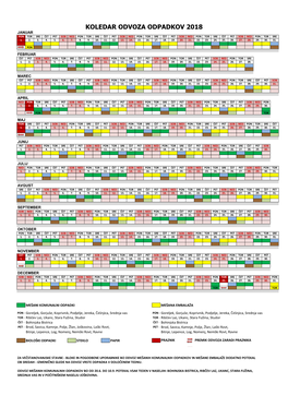 Koledar Odvoza Odpadkov 2018 Januar Pon Tor Sre Čet Pet Sob Ned Pon Tor Sre Čet Pet Sob Ned Pon Tor Sre Čet Pet Sob Ned Pon Tor Sre Čet Pet Sob Ned Pon Tor Sre 1