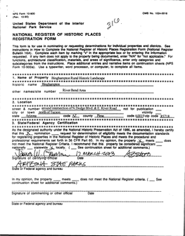 1. Name of Property Binghampton Rural Historic Landscape Historic Name Binghampton______Other Names/Site Number River Bend Area