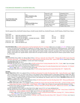 TAILORMADE PEDIGREE for MASTER DINO (FR)