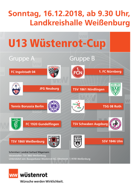 U13 Wüstenrot-Cup Wüstenrot-Cup Sonntag,Gruppe AG 13.12.2015,Rupp Abe B 9:30 Uhr, Gruppegruppe a Aggrupperuppe B B