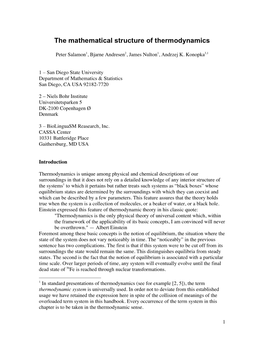 The Mathematical Structure of Thermodynamics