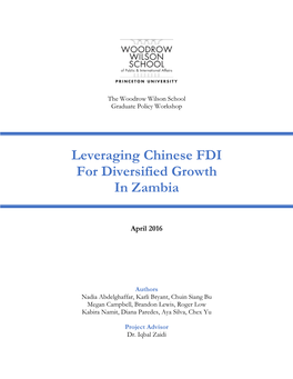 Leveraging Chinese FDI for Diversified Growth in Zambia