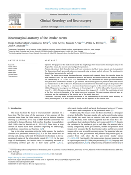 Neurosurgical Anatomy of the Insular Cortex T Diogo Cunha-Cabrala, Susana M