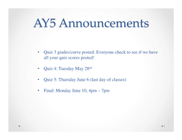 AY5 Announcements