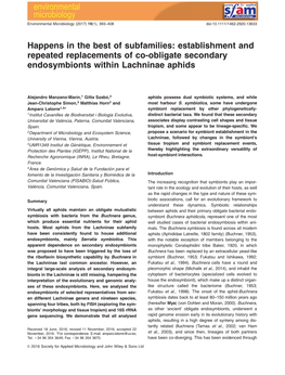 Happens in the Best of Subfamilies: Establishment and Repeated Replacements of Co-Obligate Secondary Endosymbionts Within Lachninae Aphids