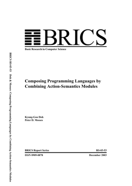Composing Programming Languages by Combining Action-Semantics Modules Basic Research in Computer Science