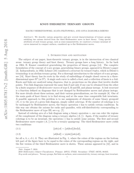 Arxiv:1805.07817V2 [Math.GR] 5 Aug 2018 2.Idpnety N13,Lhe 1]Cniee Struc a Considered [10] O Lehmer 1932, Properties in Independently, the Groups [2]