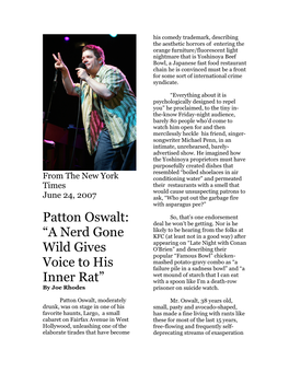 Patton Oswalt: Deal He Won’T Be Getting