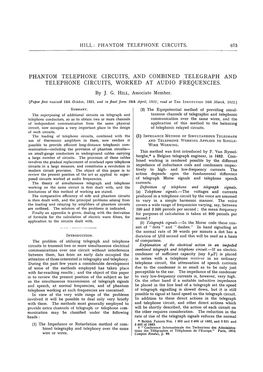 Phantom Telephone Circuits, and Combined Telegraph and Telephone Circuits, Worked at Audio Frequencies