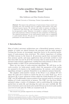 Cache-Sensitive Memory Layout for Binary Trees∗