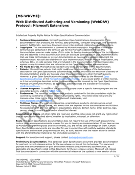 Webdav) Protocol: Microsoft Extensions