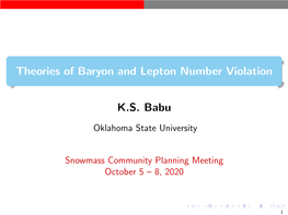 Theories of Baryon and Lepton Number Violation