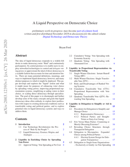 A Liquid Perspective on Democratic Choice