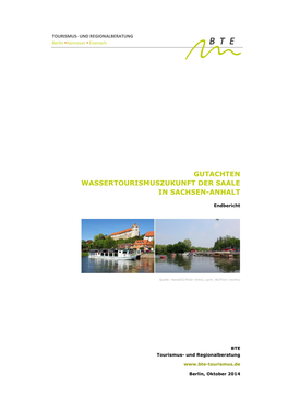 Gutachten: Wassertourismus Der Saale in Sachsen-Anhalt