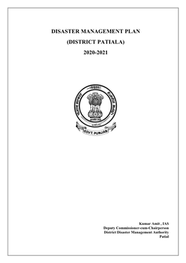 Disaster Management Plan (District Patiala) 2020-2021