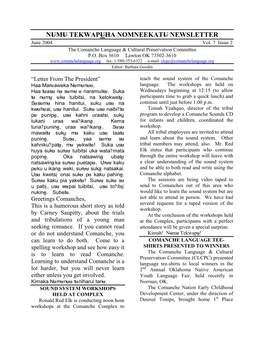 NUMU TEKWAPUHA NOMNEEKATU NEWSLETTER June 2004 Vol