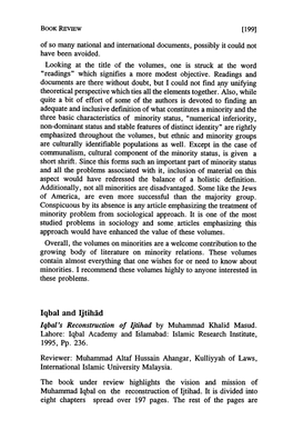 Iqbal and Ijtihad Iqbal's Reconstruction of Ljtihad by Muhammad Khalid Masud