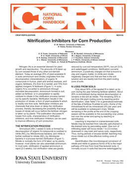 Nitrification Inhibitors for Corn Production D