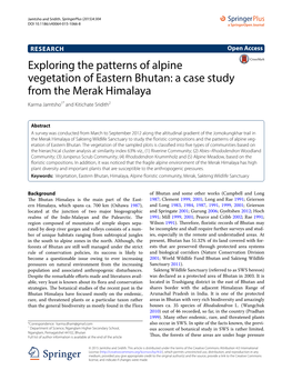 Exploring the Patterns of Alpine Vegetation of Eastern Bhutan: a Case Study from the Merak Himalaya Karma Jamtsho1* and Kitichate Sridith2