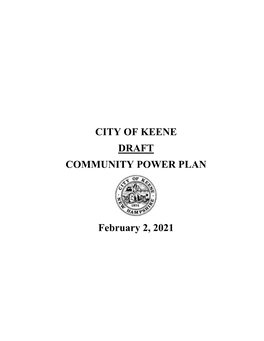 City of Keene Draft Community Power Plan