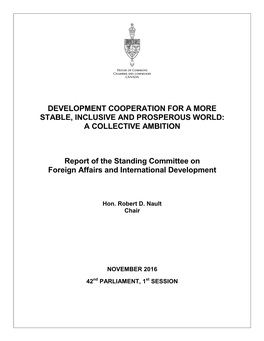 Development Cooperation for a Stable Inclusive and Prosperous World