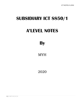 Ict Notes A’ Level