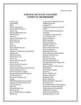 Council on State Taxation Company Membership
