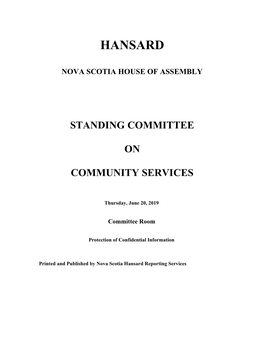 Community Services Committee 20-06-2019