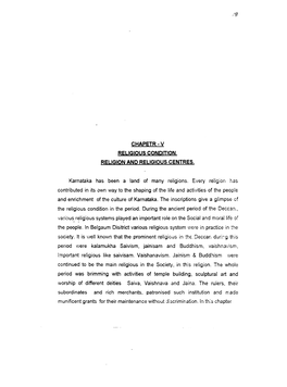 Chapetr-V Religious Condition- Religion and Religious Centres