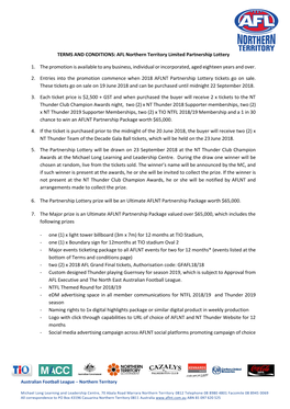 AFL Northern Territory Limited Partnership Lottery