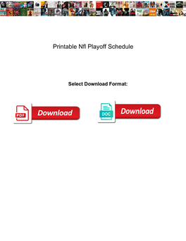 Printable Nfl Playoff Schedule