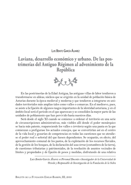 Laviana, Desarrollo Económico Y Urbano