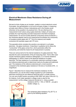 Electrical Membrane Glass Resistance During Ph Measurement