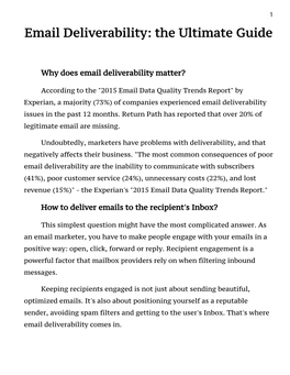 Email Deliverability: the Ultimate Guide