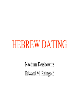 Hebrew Dating