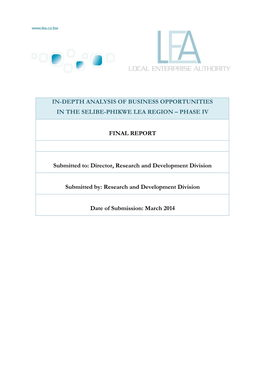 In-Depth Analysis of Business Opportunities in the Selibe-Phikwe Lea Region – Phase Iv