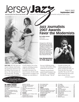 Jazz Journalists 2007 Awards Favor the Modernists by Fradley Garner Jersey Jazz International Editor