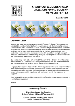 Frensham & Dockenfield Horticultural Society Newsletter