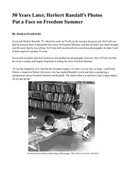 50 Years Later, Herbert Randall's Photos Put a Face on Freedom Summer