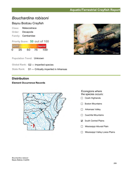 Aquatic/Terrestrial Crayfish Report